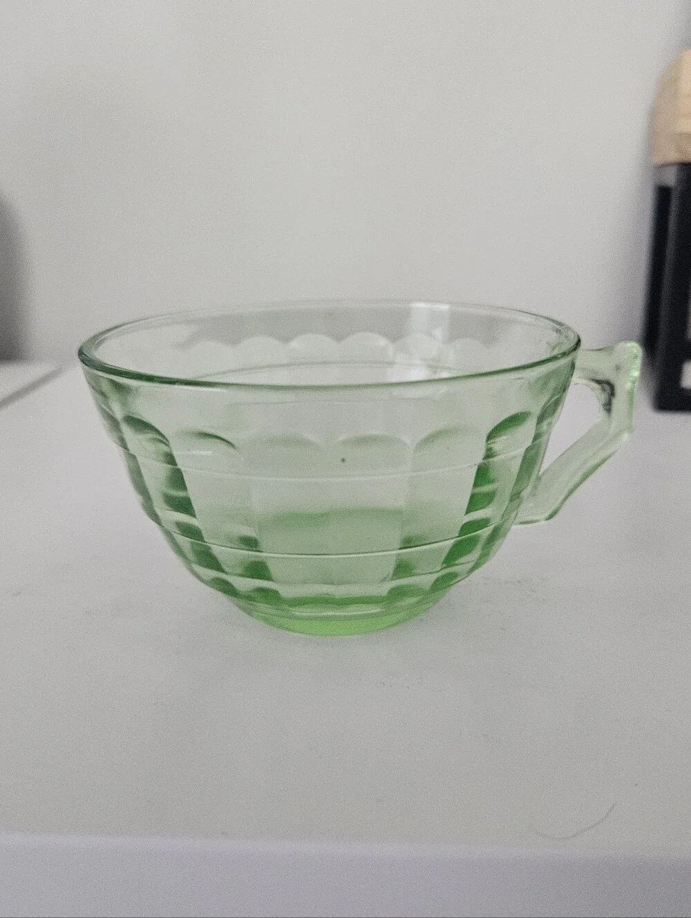 Vintage Uranium Glass Tea Cup